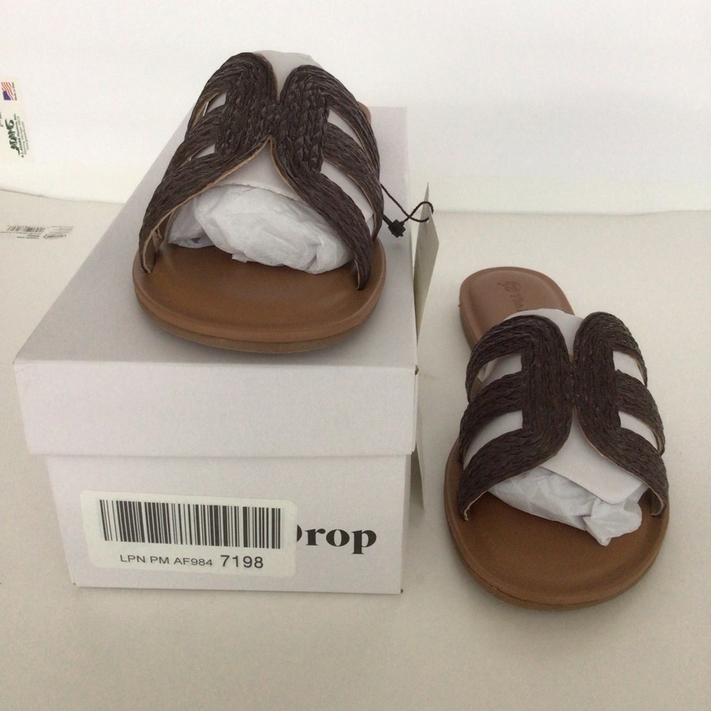 The Drop Monika Slide Sandals H-band Flat Brown